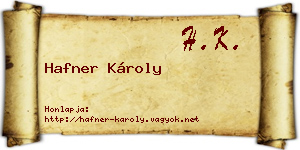 Hafner Károly névjegykártya