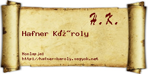 Hafner Károly névjegykártya