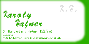 karoly hafner business card